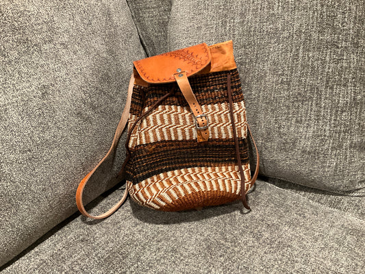 Medium Woven Backpack