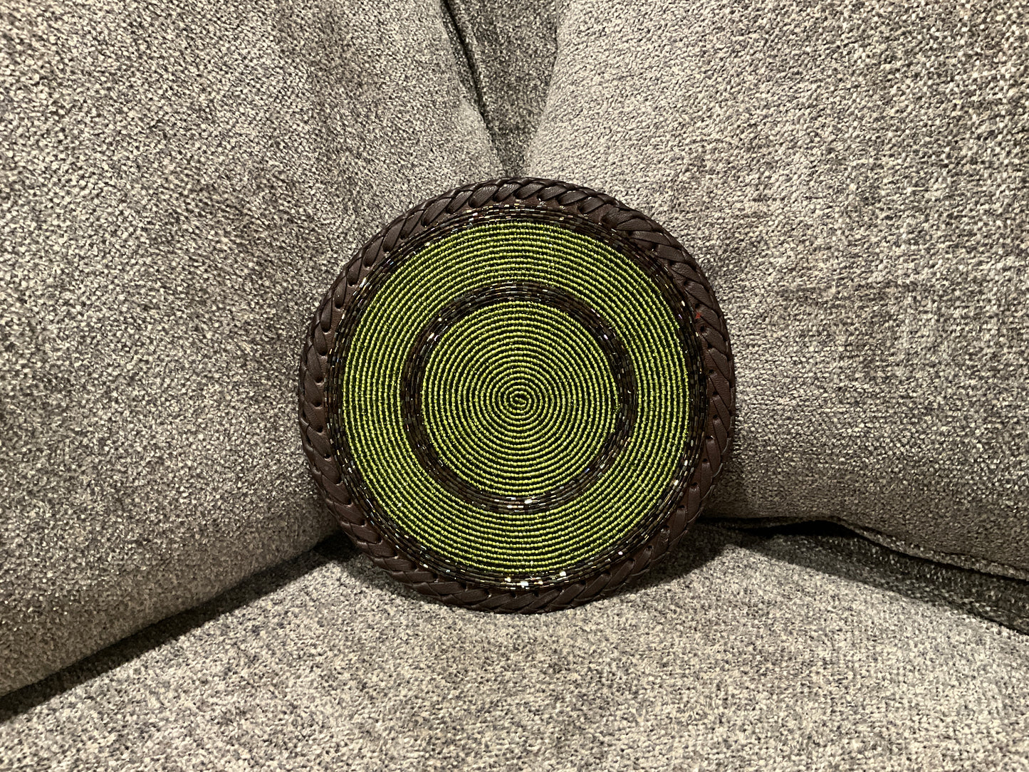 Beaded Leather Trivet