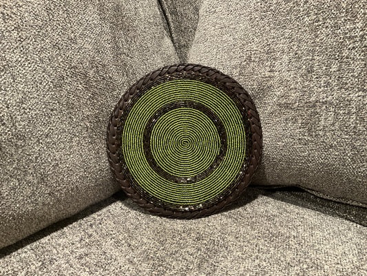 Beaded Leather Trivet