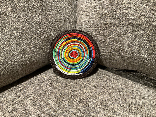 Beaded Leather Coaster